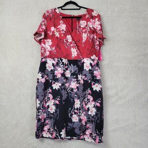 Paper Dolls Floral A-line Dress Women's 20 Knee Length Multicolored